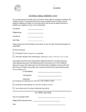 Us Person Validation Form