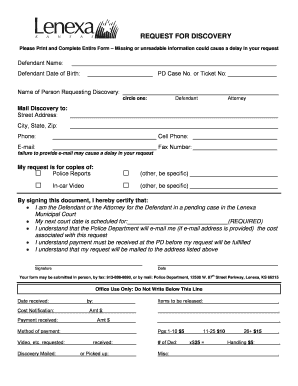 Sample Discovery Request Letter  Form