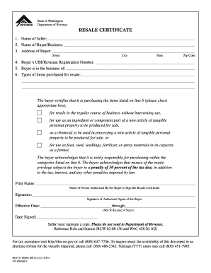 Resale Certificate 27 Form