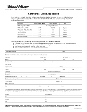 Woodmizer Financing  Form