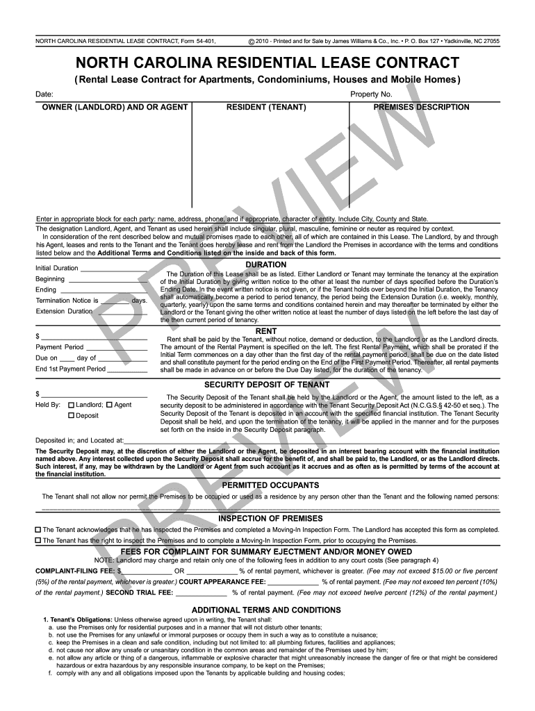 James William Yadkinville Real Estate Forms