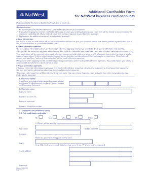  Natwest One Card Application Form 2012