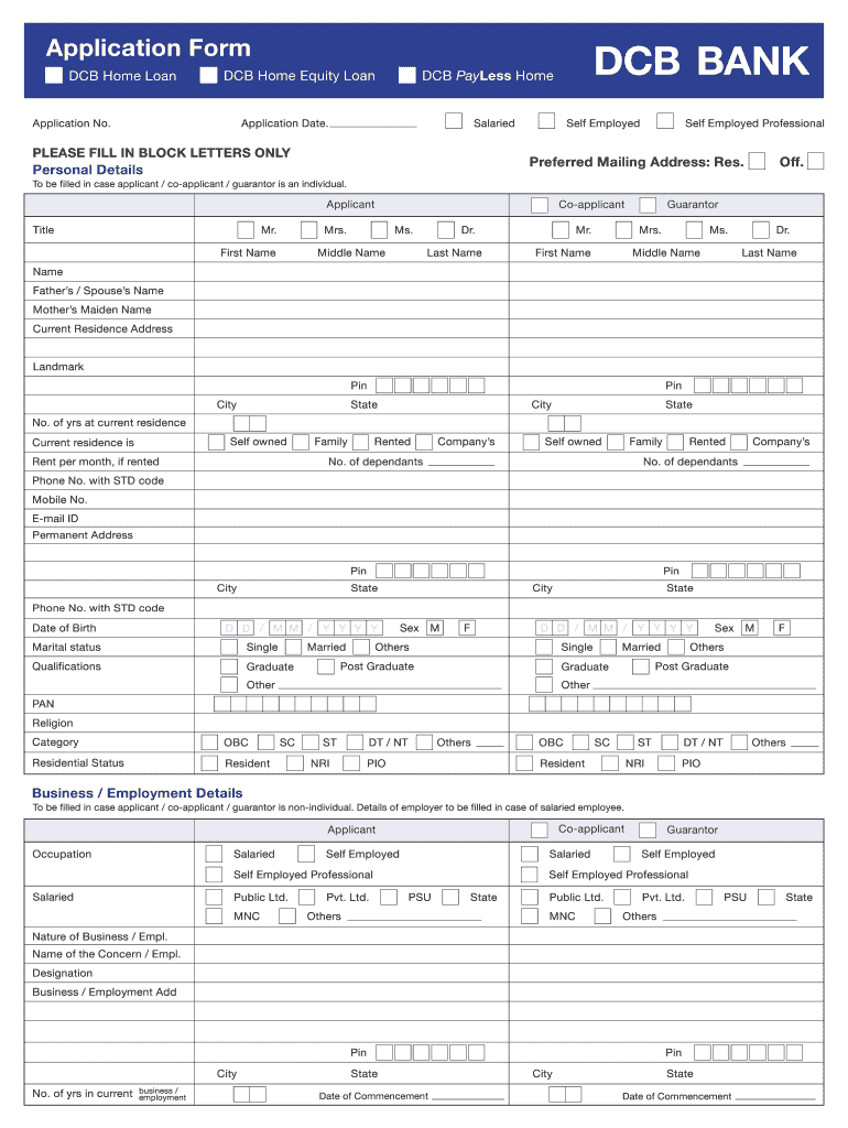 Equity Bank Loan Application Form