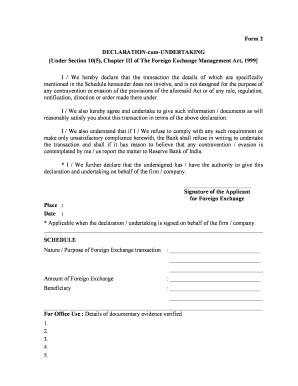 Get and Sign Fema Declaration Form Sbi