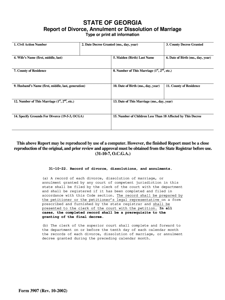 Divorce Packet Minor Children Georgia39s Southern Judicial Circuit  Form