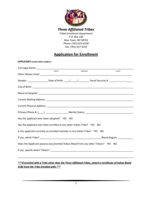 Three Affiliated Tribes Website  Form