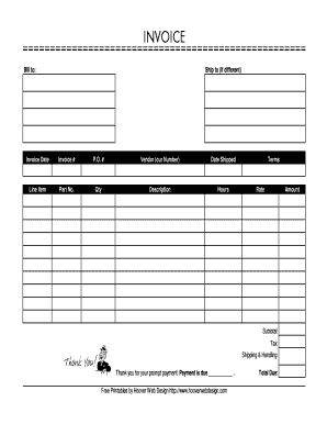 Invoice PDF Filler  Form