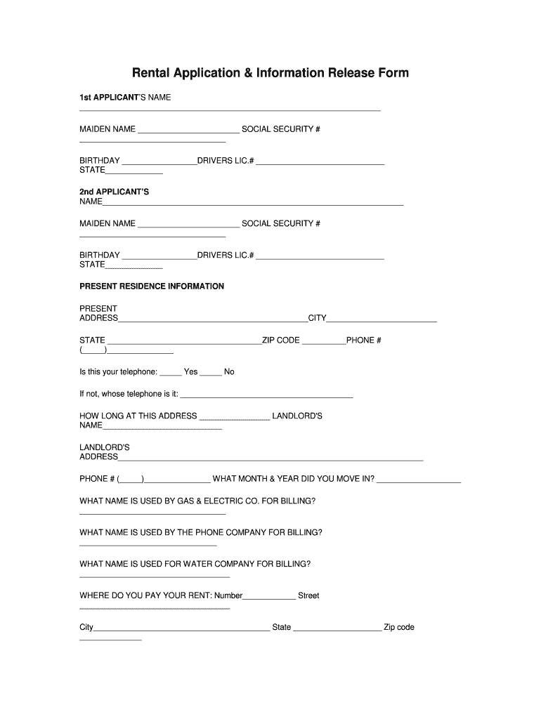 Rental Property Release of Information