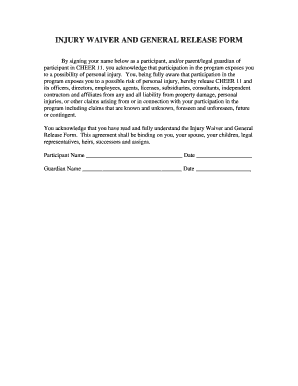 Injury Release Form