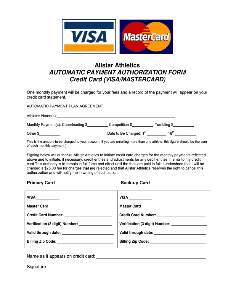 Automatic Payment Authorization Form