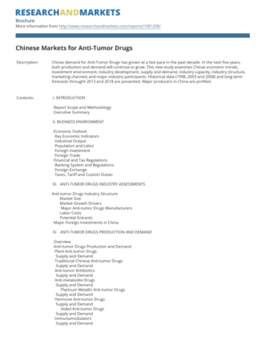 Chinese Markets for Anti Tumor Drugs Research and Markets  Form