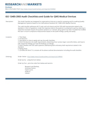 Iso 13485 Audit Checklist PDF  Form