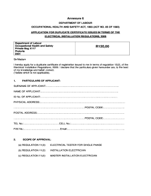Copy of Electrical Certificate  Form