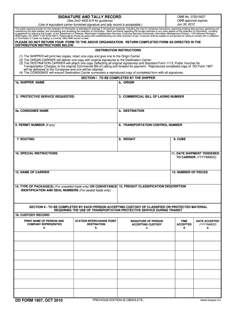 Dd Form 1907