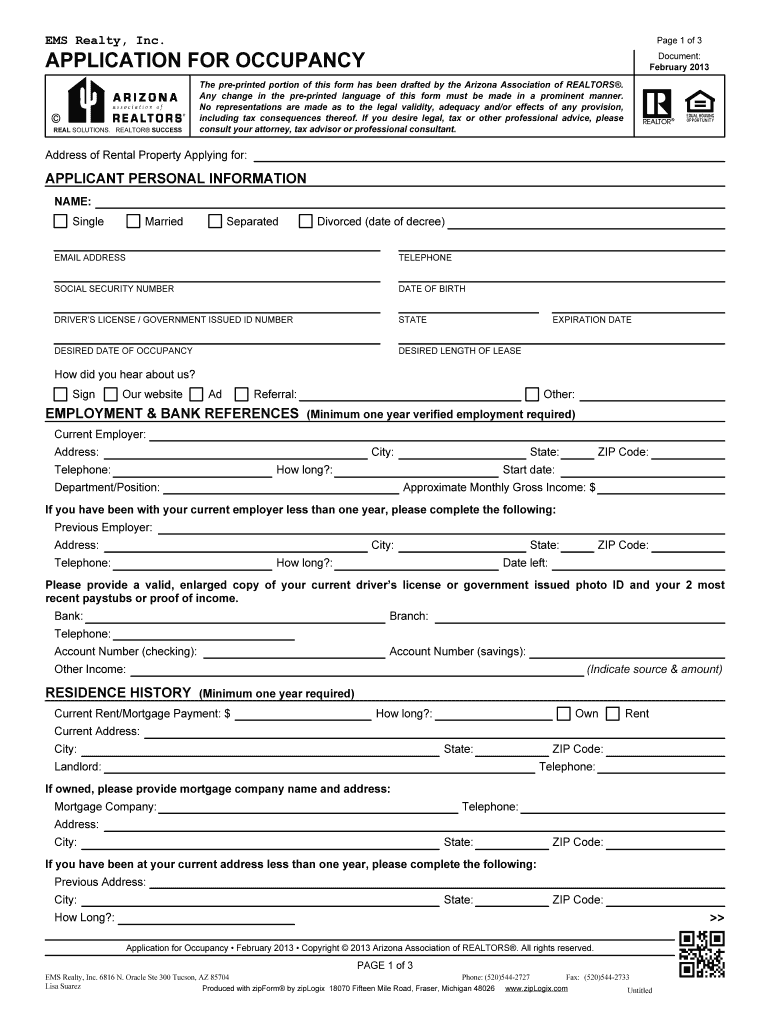 Ems Realty Form