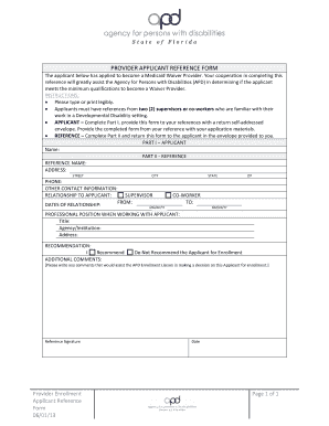 Get and Sign Apd Reference Form 