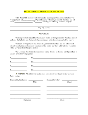 Escrow Release Form