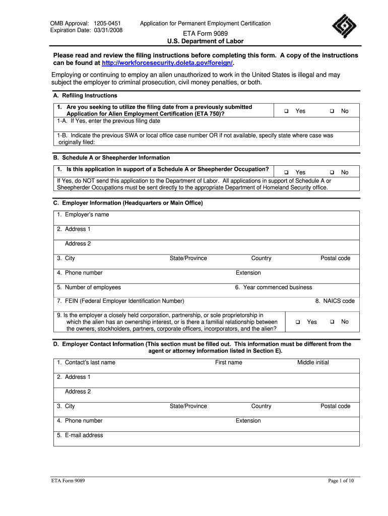 Eta 9089 Printable Form