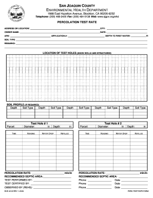 Percolation Test Form