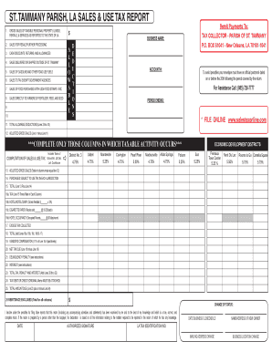 St Tammany Parish Sales Tax Form