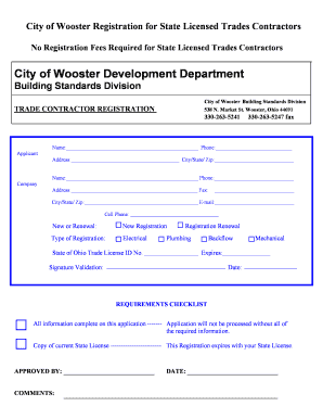 City of Wooster Development Department  Form