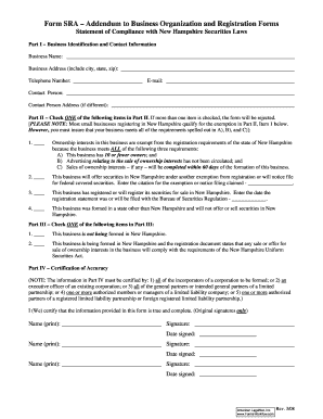  Form SRA Addendum to Business Organization and Justia 2008-2024