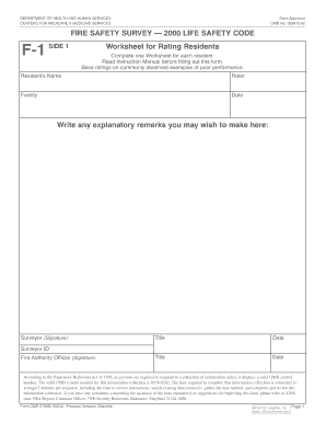 Worksheet for Rating Residents  Form