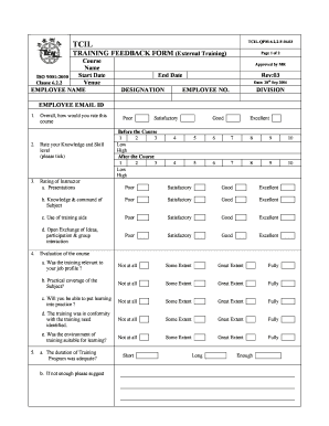 Training Feedback Form