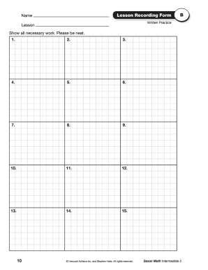 blank saxon math homework sheets