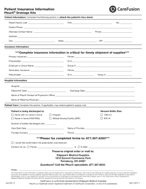 Carefusion Pleurx Order Form