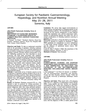 Abstracts from ESPGHAN Meeting in Sorrento LWW Journals  Form