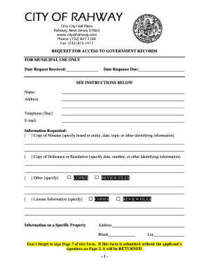 Rahway Nj Opra Form