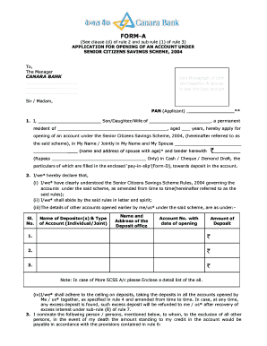 Scss Canara Bank  Form