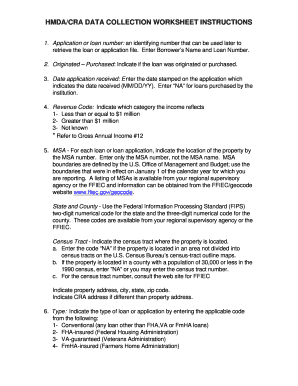 Cra Data Collection Worksheet  Form