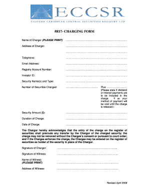 Form of Charge over Account, Created by Surplus International