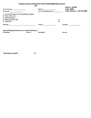 Inumc Tithe Form