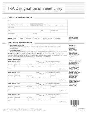 IRA Designation of Beneficiary Trading Direct  Form
