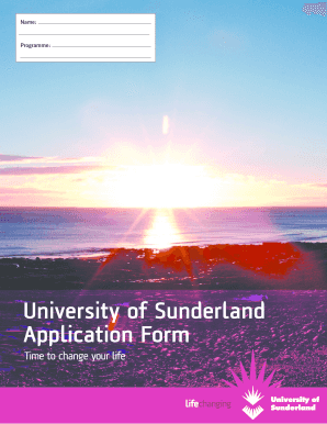 Online Application University of Sunderland Form