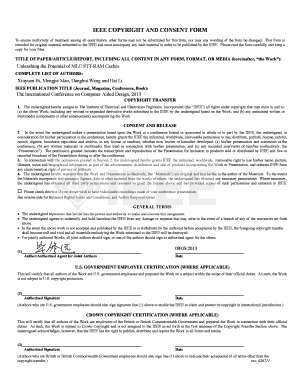 IEEE COPYRIGHT and CONSENT FORM Submission Site