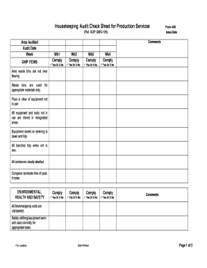 Housekeeping Evaluation Form PDF