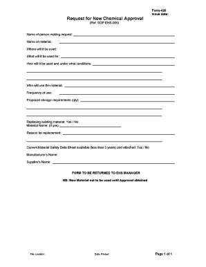 Form 420 Request for New Chemical Approval GMP SOP Logo