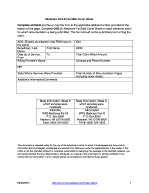 Medicare Fax Cover Sheet  Form