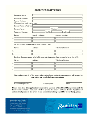 Credit Facility Form