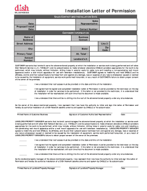 Landlord Permission Form DISH Business Dish Network