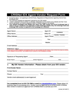CRISNet IDX Request Form 1 14 11