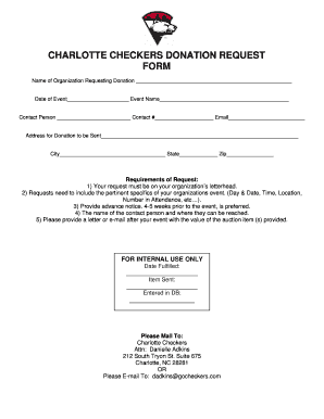 Checkers Sponsorship Request  Form