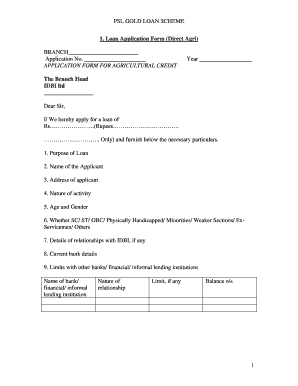 Canara Bank Gold Loan Application Form PDF