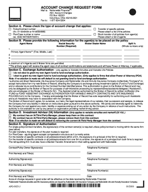 Nationwide Agent of Record Change Form