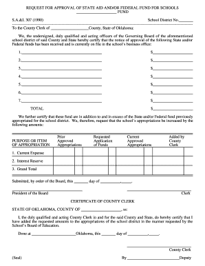 School Finance Oklahoma State Department of Education  Form