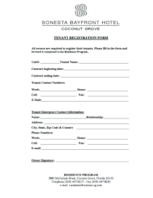 Tenant Registration Form